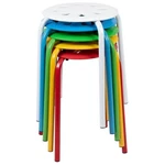 Flash Furniture Piece 17.5" Plastic Multicolored Nesting Stack Stool Set New. Price: $110.99.
