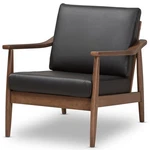 Baxton Studio Venza Faux Leather Accent Arm Chair In Black And Brown New. Price: $269.99.