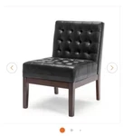 Noble House Midnight Black And Dark Espresso Tufted Faux Leather Accent Chair Used. Price: $100.00.
