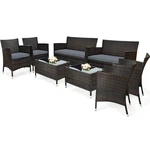 Costway 8PCS Rattan Patio Furniture Set Cushioned Sofa Chair Coffee Table Grey New. Price: $329.99.