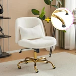Vingli Buttprint Desk White Wide Legged Adjustable Vanity Chairwith Wheels New. Price: $100.69.