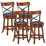 Costway Set Of 4 Bar Stools Swivel 25" Dining Chairs With Rubber Wood Legs New. Price: $284.99.