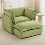 47" Cozy Upholstered Sofa Chair With Movable Ottoman For Living Bedroom Us New. Price: $460.00.