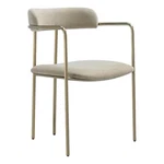 Serene Mid-century Modern Metal Upholstered Dining Chair Taupe New. Price: $343.99.