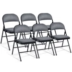 Foldable Chair With Padded Seat And Fabric Covered Backrest-set Of 6 New. Price: $183.48.