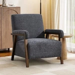 Ebello Mid Century Modern Accent Chair, Short Plush Fabric Armchair For Bedroom New. Price: $149.39.