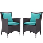 Modway Convene 2-PIECE Aluminum Rattan Patio Dining Chairs Espresso/turquoise New. Price: $337.72.