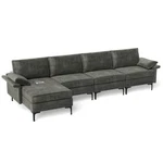 Extra Large L-shaped Sectional Sofa With Reversible Chaise And 2 Usb Ports For 4 New. Price: $547.49.