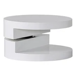 Benjara Coffee Table- Open Shelf- Rotating 24" Modern Round White Top New. Price: $256.22.