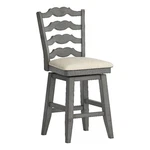 Inspire French Ladder Back Counter Height Wood Swivel Stool Antique Gray New. Price: $203.96.