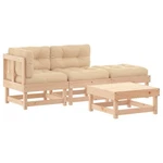 Garden Lounge Set 4 Pcs Solid Pine Wood Modular Outdoor Furniture Sofa Vidaxl. Price: $311.99.