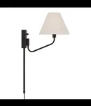 8.5" X 10.25" 1-LIGHT Swivel Armed Sconce In Tapered Soft Tan Fabric Shade New. Price: $129.99.
