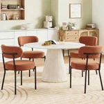 Dumos Dining Chairs Set Of 6 Mid Century Modern Round Upholstered Curved New. Price: $453.55.