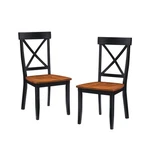 Homestyles Bishop Side Chairs Set Of Two Black Frame Oak Seat Solid Hardwood New. Price: $219.99.