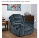 Noble House Haden Standard Fabric Glide Recliner, Gray. Price: $500.00.