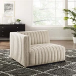 Modway Conjure Channel Tufted Upholstered Fabric Left-arm Chair In Black Beige New. Price: $805.50.