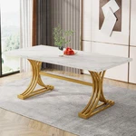 Modern 63-INCH Rectangular Dining Table For 4-6 With Stylish Metal Legs New. Price: $333.99.