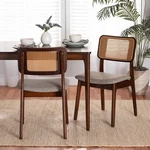 Baxton Studio Dannon Grey Fabric Walnut Wood 2-PIECE Dining Chair Set New. Price: $348.00.