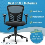 CLICK365 Flow Mid Back Mesh Office Chair Lumbar Support Extra Padded Seat Black New. Price: $167.00.