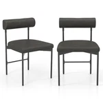 Faux Leather Upholstered Kitchen Side Chair Set Of 2 With Curved And Padded Back New. Price: $123.94.