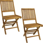 Teak Folding Patio Chairs - Set Of 2 Light Stain Outdoor Furniture New. Price: $498.99.