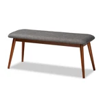 Baxton Studio Flora Ii Mid-century Dining Bench Dark Grey Fabric Upholstered New. Price: $144.29.