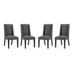 Modway Baron Modern Tall Back Wood Upholstered Fabric Four Dining Chairs Gray New. Price: $411.65.