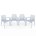 Spider Web Design Indoor Outdoor Dining Armchairs, Italy, Stackable, 4 New. Price: $539.99.