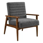 Maklaine Contemporary Boucle Fabric Accent Chair Walnut Charcoal New. Price: $285.92.