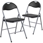 Flash Furniture 2 Pack Hercules Series Black Vinyl Metal Folding Chair Carrying New. Price: $97.87.
