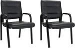 2PCS Office Guest Leather Reception Wating Room Chairs W/solid Metal Frame New. Price: $104.58.