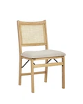 Powell Bina Rattan Cane Folding Dining Side Chair With Beige Finish New. Price: $104.37.