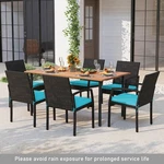 Patiojoy 7PCS Rattan Dining Table Set W/ Cushion Umbrella Hole Turquoise New. Price: $450.99.