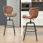 Vecelo Set Of 2 Adjustable Swivel Bar Stools Faux Leather Counter Armless Chairs New. Price: $149.99.