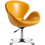 Manhattan Comfort Raspberry Faux Leather Height Adjustable Chair In Yellow New. Price: $418.31.