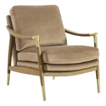 Maklaine Contemporary Upholstered Accent Armchair Taupe Walnut New. Price: $486.54.