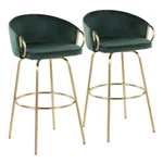 Lumisource 30" Bar Stool, Set Of 2, Gold/green Velvet B30-CLAIRE2AUVGN2 New. Price: $369.99.