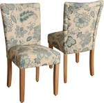 Parsons Classic Upholstered Accent Dining Chair, Set Of 2, Blue Jacobean New. Price: $302.99.