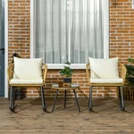 Outsunny 3 Pieces Patio Rocking Chair Set W/ Cushions & Glass Top New. Price: $189.99.