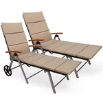 Costway 2 Pcs Folding Patio Rattan Lounge Chair Chaise Cushioned Outdoor Adjust New. Price: $175.99.