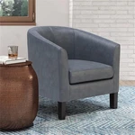 Simpli Home Austin 30 " Contemporary Tub Chair Stone Gray Faux Leather New. Price: $328.32.