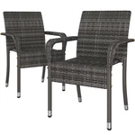 Renwick Outdoor Pe Rattan Chair With Armrests And Adjustable Footpads, Set Of 2 New. Price: $74.85.