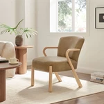 Arden Faux Leather Upholstered Accent Armchair In Toast New. Price: $483.06.