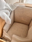 Bernhardt Tribeca Light Taupe Upholstered Arm Chair New In Box. Price: $500.00.