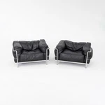 2010S Pair Of Le Corbusier Jeanneret Perriand For Cassina LC3 Club Lounge Chair Used. Price: $12000.00.