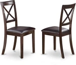 East West Furniture Boston Dining Chairs - Faux Leather Upholstered Solid Wood New. Price: $158.78.