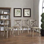 Modway Gear 18.5" Elm Wood Rattan Dining Side Chair Gray (set Of 4) New. Price: $639.99.