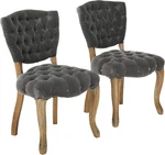 Bates Charcoal Tufted Fabric Dining Chairs - Set Of 2 By Christopher Knight Home New. Price: $382.99.