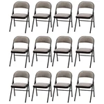 Meco Sudden Comfort Deluxe Fabric Padded Folding Chair Set, Black, (12 Pack) New. Price: $404.99.