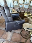 Human Touch Laevo Zero Gravity Lift Chair Recliner, Brown Faux Leather Open. Price: $1000.00.